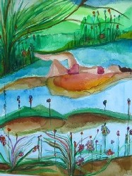 'Sunning on the James River' by Lisa Lezell Levine