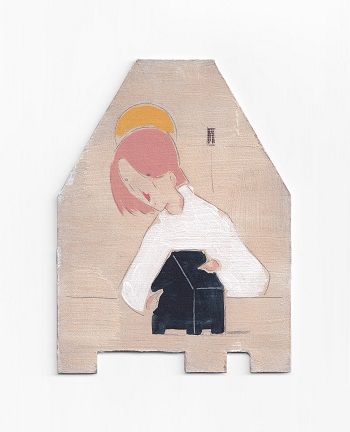 'Untitled,'  2020, Acrylic and graphite on cardboard, 6.25 x 4.75 inches, by Marc Dessauvage