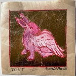 'TOUT 0 (everything)w,' by Michael A. Pierce, oil pastels, graphite, gold leaf on wall paper, framed 16 x 16 inches