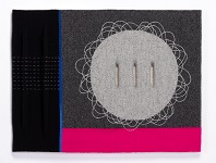 'Pulse,' 2019, tapestry and embroidery, wool, silk & synthetic metallic threads, 24 x 31.5 x 3.5 inches, by Susan Iverson