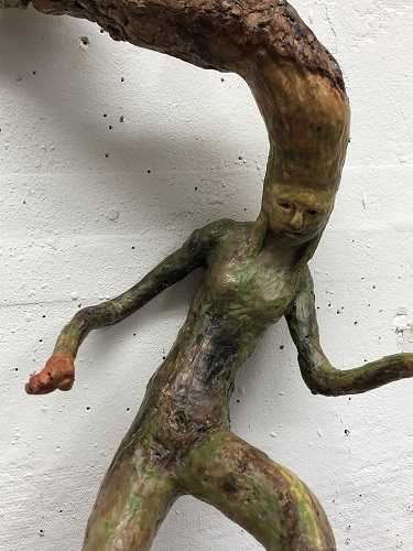 'Pasiphae,' (detail), 2020, Wood, beeswax, encaustic, 14 x 10 x 8 inches,' by Susanne K. Arnold