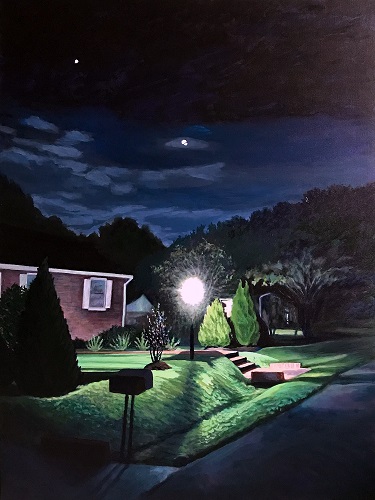 'The sermon begins,' Acrylic on canvas, 40 x 30 inches, by Donna Frostick