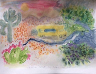 'Move from the Sonoran Desert, AZ to Richmond, VA' by Elaine Harris, Watercolor, 18 x 24 inches