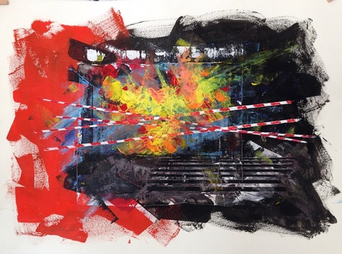 'Untitled' by Janet Scagnelli, 2016, Acrylic on paper, 22 x 30 inches