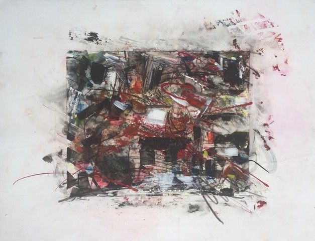 'Untitled' by Janet Scagnelli, 2018, Watercolor, grease pencil on Yupo paper, 24 x 36 inches