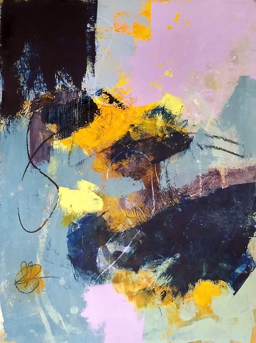 'Betwixt and Between' by Jo Farris, Oil and Cold Wax, 48 x 36 inches