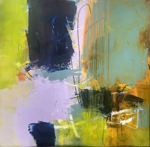 'Rain Shadow' by Jo Farris, Oil and Cold Wax, 24 x 24 inches