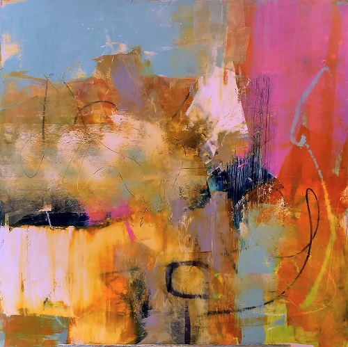 'Surefire' by Jo Farris, Oil and Cold Wax, 36 x 36 inches