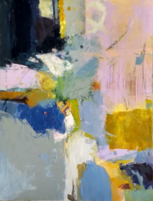 'Unexpected Detour' by Jo Farris, Oil and Cold Wax, 30 x 24 inches