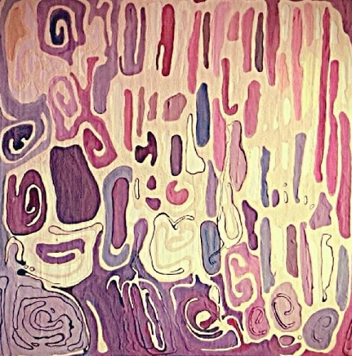 'Room In My Head' by Menna Beidjeu, Acrylic and glue, 30x30 inches